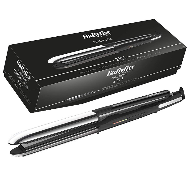 LISSEUR BOUCLEUR BABYLISS PURE METAL GRIS