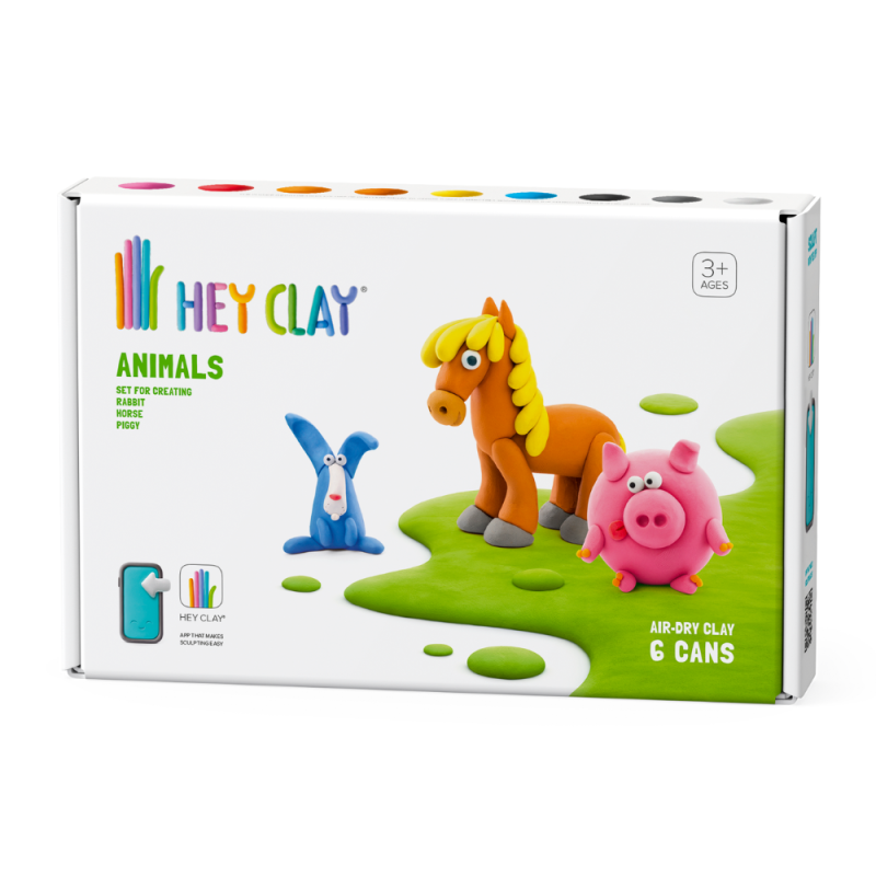 PATE A MODELER HEY CLAY® COFFRET MOYEN DE 3