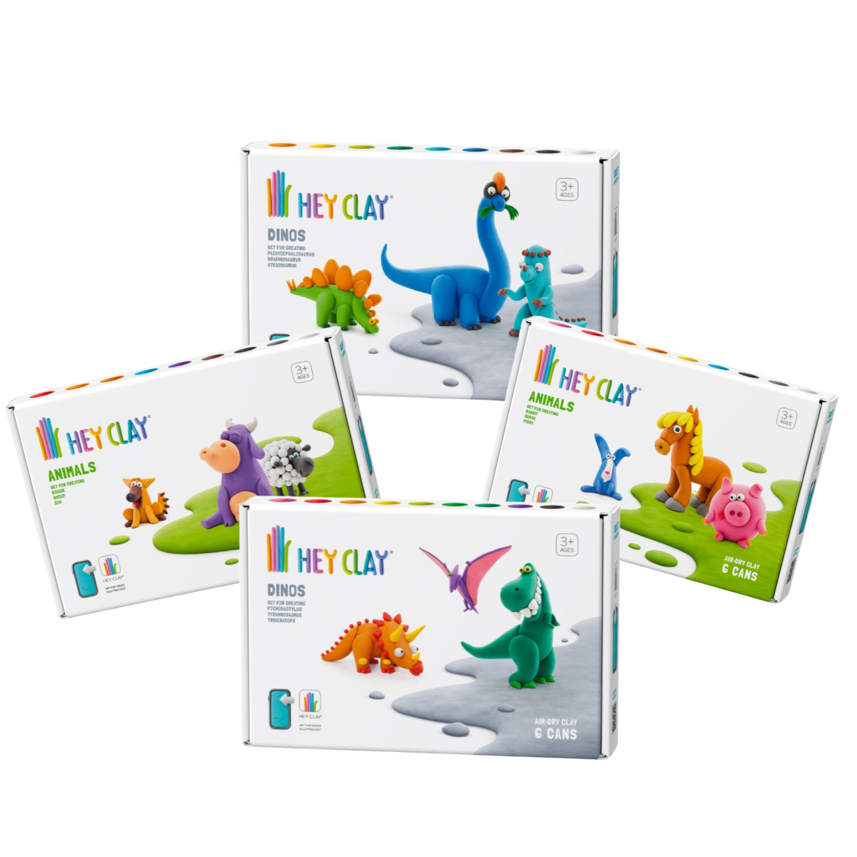 PATE A MODELER HEY CLAY® COFFRET MOYEN DE 3