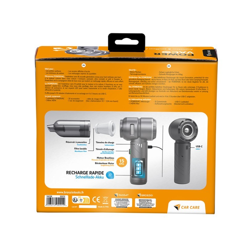 ASPIRATEUR SOUFFLEUR 4 EN 1 POWERVAC