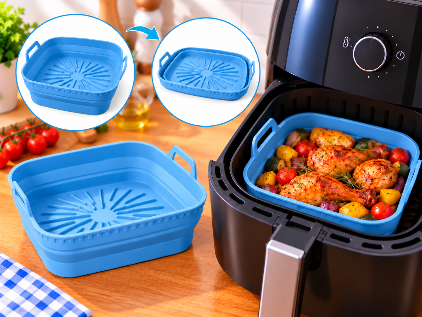 FLEXICOOK MOULES SILICONES POUR AIR FRYER LOT DE 2
