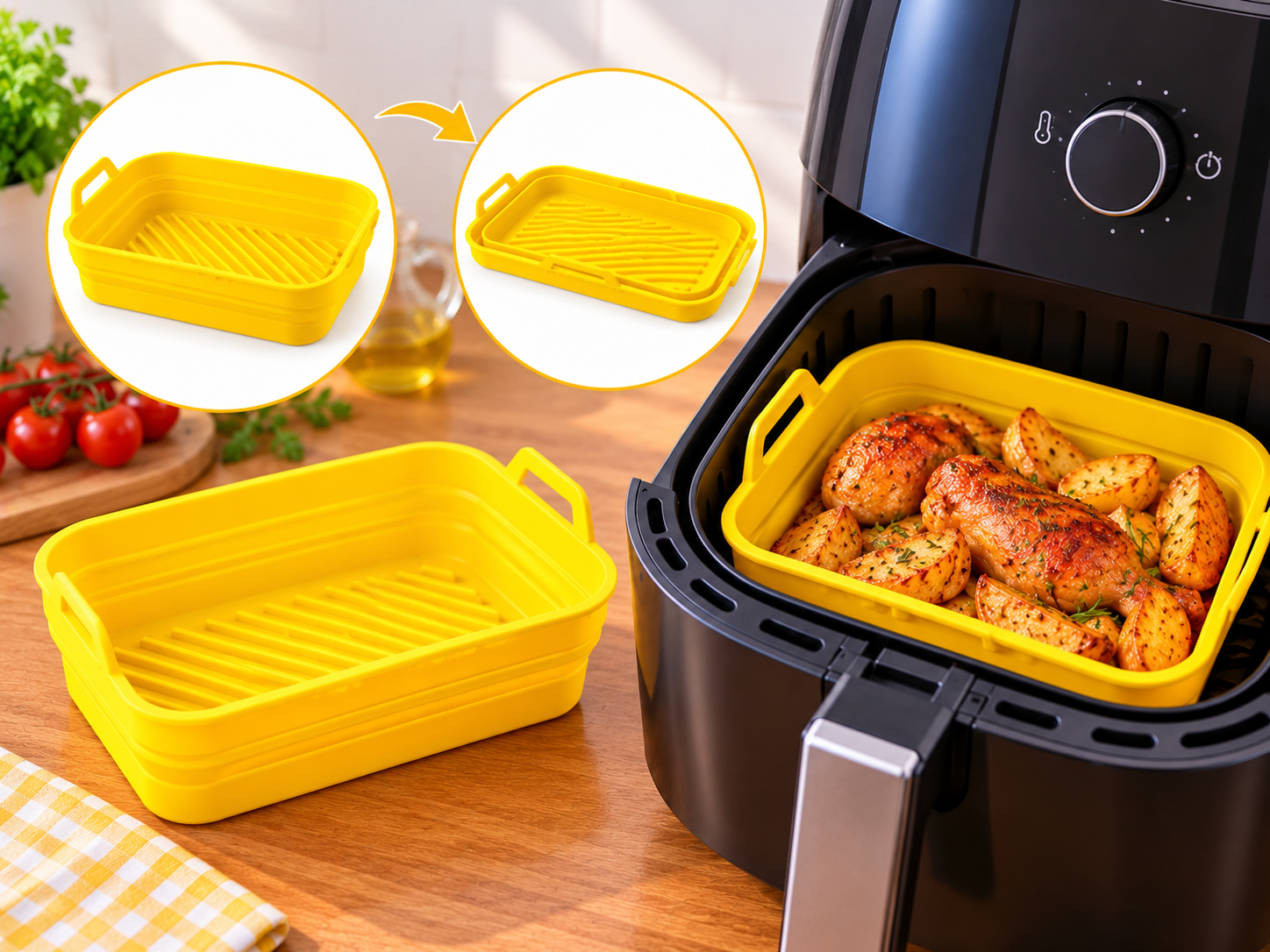 FLEXICOOK MOULES SILICONES POUR AIR FRYER LOT DE 2